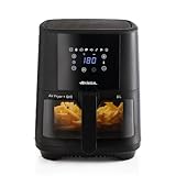 Ariete 4626 Friggitrice ad aria 6L, 1300 W, Capacità 6L, Capacità di cottura 2,5kg, 8 programmi preimpostati, Temperatura fino a 200°, Cestello trasparente, BPA Free, Nero