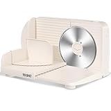 YASHE Affettatrice Elettrica Da Casa Pieghevole, 180W Con Lama Seghettata Da 17 Cm, Spessore Regolabile 0–15 Mm, Facile Da Pulire E Design Sicuro Per Carne, Formaggio, Pane, Verdure