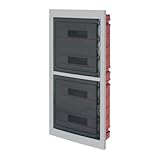 Quadro elettrico IP40, montaggio ad incasso, 72 moduli (4x18), 450x853x95mm, cornice grigia, Centralino con portello trasparente fume', scatola di distribuzione per installazioni elettriche