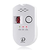 D MODUN - Rilevatore di Gas, Gas Naturale/GPL/Rilevatore Gas di Carbone, Plug-in Monitor di Fughe di Gas con Allarme Sonoro e Display digitale LED, Methane Propane Butano per Cucine, Garage e Camper