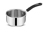 Lagostina Pratica Casseruola in Acciaio 18/10 con Manico Lungo in Silicone, Pentola per Induzione, Gas e Forno fino a 210°, 16 cm