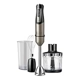 BLACK+DECKER - Frullatore a Immersione 1000W | 20 velocità + TURBO | Lame in acciaio inossidabile smontabili | Tritaghiaccio | Impugnatura ergonomica | set completo di accessori intercambiabili