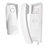 EMOS - Set di citofono audio, wireless - connessione wireless, design elegante - Kit audio/citofono con apertura porta - facile da usare - Connettore di alimentazione (230 V/12 V) - bianco
