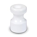 FANTON Isolatore in ceramica bianco Kit 25 isolatori Ø 16mm h 25 mm per installazioni cavo seta vintage completi di viti ottonate 84030-25
