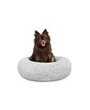 lionto Letto per Cani Rotondo Cuscino Gatti Letto Donut, (S) 40 cm Ø Grigio Chiaro