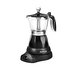 G3 Ferrari G10028 Bonjour Moka Elettrica, 400 W, 3 tazze, Mantenimento in caldo, Base d'appoggio con rotazione 360°, Alluminio, Nero
