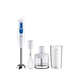 Braun MultiQuick 2 MQ20236MWH, Frullatore a Immersione con Sistema EasyTwist, Frullatore per Salse e Smoothie, 2 Velocità, Tritatutto da 500 ml e Frusta Inclusi, 600W, Bianco