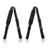 DEANKEJI Spallacci Zaino, 2 Pezzi Cinghia per Borse a Tracolla, Nero Cinghia della Sedia da Spiaggia Regolabile, Spiaggia Accessori Antiscivolo, per Skateboard, Hoverboard, Sedie Spiaggia