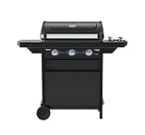 Campingaz Barbecue a Gas Compact 3 LS Dualgas con fornello Laterale | 7,5 kW | Carrello Grill a Gas con 3 bruciatori | Sistema a Doppia Alimentazione: Gas Naturale e GPL | Coperchio con termometro