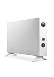 De'Longhi HSX2320F Slim Style TermoConvettore Elettrico, Silenzioso, 3 livelli di potenza, manopola intuitiva, per ambienti fino a 60m³, ventola aggiuntiva, funzione antigelo, Bianco