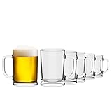 TREND FOR HOME Boccale Birra con Manico, 500 ml, Set da 6 Boccali Birra Set Bicchieri Birra Vetro Trasparente 0,5L, Lavabile in Lavastoviglie, Collezione Ulf