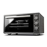 Girmi FE4500 Forno Elettrico Ventilato, 1400 W, 45 Litri, Timer 90 min, Termostato Regolabile, Funzioni Cottura Base, Grill, Combinata, Accesori Inclusi, Grigio Antracite