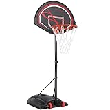 Yaheetech Canestro Basket Esterno Portatile Altezza Regolabile 217-277 cm Pallacanestro Sportivo da Camera Nero