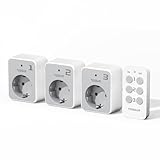 TESSAN Set di Presa Telecomandata con Telecomando, Comando a Distanza 30,5 M, 3 Prese con 1 Telecomando, 3600 W, per Decorazioni, Elettrodomestici e lampade, Grigio