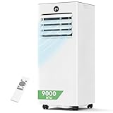 JUMMICO Climatizzatore portatile 9000 BTU – 4 funzioni: raffredda, deumidifica, ventila, modalità notte – Silenzioso 45 dB – Telecomando + timer – Fino a 28 m²