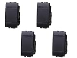 Interruttore Unipolare 1P 1M 16A, Compatibile Con Bticino Living Light, Da 1 Posto Modulo (4 Pezzi, Nero)