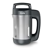 H.Koenig Soup Maker 1.1L MXC20 in acciaio inox, frullatore cuoci zuppe professionale multifunzione, 4 programmi di preparazione, ricette calde e fredde 850W