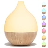 SALKING Diffusore di Oli Essenziali, 100ml Diffusore aromatico a grana di legno, Ultrasuoni Aromaterapia Diffusore con Luce bianca calda, Diffusore per Oli Essenziali Senza BPA