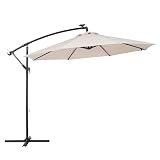 Ombrellone a Braccio Decentrato MYKONOS 3 Metri – Struttura Acciaio Ø48mm 8 Nervature – Telo Poliestere 180g/m² Idrorepellente Anti-UV – Apertura a Manovella – Parasole Giardino Terrazzo Piscina