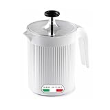 Snips - Montalatte Manuale Cremix 500ml, Cappuccinatore Monta Latte Cappuccino e Caffè, Schiuma Latte anche 100% Vegetale, Frullino Montalatte a Mano Facile e Veloce, 10x14,5x15,3 Made in Italy Bianco