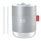 Umidificatore Mini 500ml,umidificatore ambiente Bambini,Nebbia Fredda Super silenzioso con Luce Notturna Spegnimento Automatico Umidificatore Ricarica USB 2 Filtri,per Camera da letto Casa Ufficio