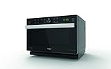 Whirlpool Libera installazione MWP 337 SB - Forno a Microonde Supreme Chef + Grill, Con double steamer, Griglia alta, piatto Crisp +maniglia, 33 litri, Nero/Argento, 37.3 x 49 x 49.5 cm
