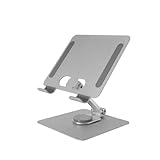 Mars Gaming MA-RST, Supporto per Tablet e Convertibile 2in1 fino a 13', Girevole a 360° + Regolabile in Altezza e Angolo 180°, Leggero Supporto Tablet Pieghevole Acciaio, Antiscivolo, Grigio Agento