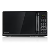 Toshiba Forni a Microonde Digitale, 20 Litri, 800W, 11 Livelli di Potenza, 6 Menu Automatici, Design a Specchio, Display LED, Scongelamento Rapido, Ideale per Pizza 9'', Color Nero-MW3-EM20PE(MB)