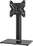 Hemudu Supporto TV da Tavolo, Piedistallo per TV da 19 a 43 pollici, Base Girevole per TV di 90°, 4 Livelli Regolabili in Altezza, Portata fino a 45 kg, VESA MAX 200 x 200 mm