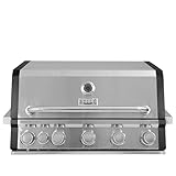 Stilé Collection Barbecue da Incasso a Gas GPL 5 Fuochi 21 kW con Bruciatore Infrarossi BBQ Built-in in Acciaio Inox con Griglie in Ghisa Grill Professionale Outdoor (Grigio)