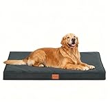 WAVVE Cuccia Cane Grande Ortopedica 112x81x7.6 cm, Cuscino per Cani interno indistruttibile XL, Letto per Cani Sfoderabile Lavabile Impermeabile, Materassino per Cani in Uovo Foam, Grigio
