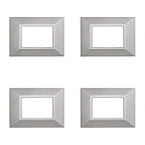 4 Pezzi Placche Compatibile Con Bticino Axolute, Placche Plastica Quadrata, Stile Piramide (3 Posti/Moduli,Silver)