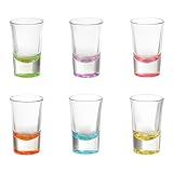 KASANOVA Set Bicchieri per liquore Pasabahce, 6 Pezzi in Vetro Multicolore