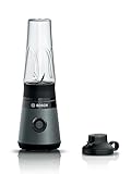 Bosch Serie 2 Frullatore a Immersione MMB2111S, 450 W, 40.000 giri/minuto, Borraccia ToGo 0.6 Litri, Lame in Acciaio Inox, Tappo Borraccia ToGo Incluso, Accessori Lavabili in Lavastoviglie, Argento