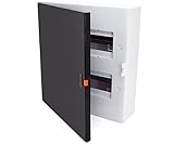 Scatola di distribuzione per fusibili, a parete, piccolo distributore, 24 moduli, 2 file, per l'installazione in casa