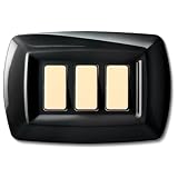PLACCHE IN TECNOPOLIMERO, COMPATIBILE CON BTICINO MAGIC, 3 MODULI/POSTI, COLORE NERO, ALTA QUALITA', ARROTONDATE, DESIGN CLASSICO, PER INTERRUTTORI/PRESE