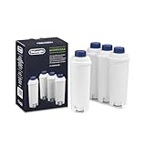 De'Longhi Coffee Machine Water Filter, Filtro Addolcitore Acqua, Ricambio Filtro Macchina Caffè, per Macchine da Caffè Automatiche della Serie Ecam, Pacchetto da 4 Filtri per l'Acqua, DLSC321