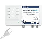 EDISION CAM-100 Amplificatore Antenna TV, Centrale Banda Larga, 1UHF, 18-34db Regolabile, 115dBmV, per Digitale Terrestre DVB-T/T2, con filtro 5G LTE, UHF 470-694Mhz