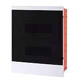 Lion Electric Armadio a incasso a 2 file, scatola dei fusibili, 24 moduli, colore bianco, per interruttore, installazione elettrica, IP40, scatola di distribuzione senza alogeni, con guida scorrevole