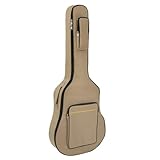 TRIXES Borsa per chitarra con spalline, custodia imbottita impermeabile, bassa, acustica e borsa per chitarra classica, perfetta per viaggiare, Beige, Classic