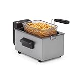 Tristar Friggitrice in Acciaio Inox, Capacità 3L, Temperatura Regolabile fino a 190°C, Zona Fredda, Parti Lavabili in Lavastoviglie, Scocca Cool-Touch, FR-9326