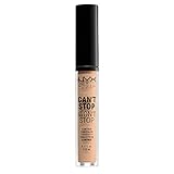 NYX Professional Makeup Correttore Can't Stop Won't Stop, Correttore Viso Liquido, Adatto a Tutti gli Incarnati, Natural, Confezione da 1