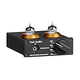 Fosi Audio BOX X2 Preamplificatore Phono, Amplificatore per Giradischi MM, Tre Modalità di Guadagno Commutabili, Valvolare Tubo Vuoto Sostituibile, Preamplificatore Hifi con RCA/AUX 3,5 mm, per Phono