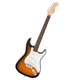 Squier by Fender Debut Collection Stratocaster Chitarra Elettrica, Tastiera in Laurel, Battipenna Bianco, Sunburst a 2 Colori