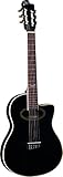 EKO GUITARS - NXT NYLON N100CE SEE THROUGH BLACK,Chitarra Classica Cutaway Elettrificata, Top in Abete, Fasce, fondo e manico in Mogano,Tastiera in South American Roupanà, Scala da 650mm,Colore Black