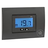 VEMER VE558300 KEO-A LCD - Termostato da Incasso Elettronico con Display LCD, Alimentazione 230V, Grigio Antracite e Bianco