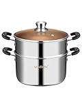 VENTION Vaporiera Pentola Induzione, Vaporiera Acciaio Inox 18 cm, Pentola a Vapore Piccola, Pentolino per Cottura a Vapore 2,5L