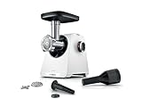 Bosch, MultiPower Serie 4, tritacarne, potente motore da 1900 watt, tritacarne, salsicce, bianco, MFWS420W