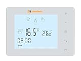Termostato a batteria per caldaia a gas,Termostato Ambiente Programmabile 2 fili da Parete, Cronotermostato Settimanale Digitale (Batterie escluso)(NO WIFI)