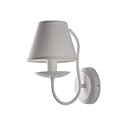 Light&More Applique 1 luce shabby bianco paralume bianco
